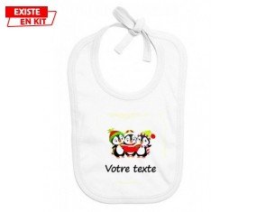 Pingouins + prénom: Bavoir bébé-su7.fr