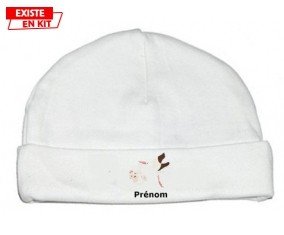 Cigogne (fille) + prénom : Bonnet bébé