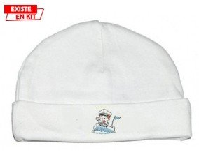 Marin + prénom : Bonnet bébé