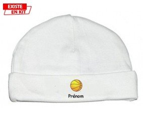 Ballon basket + prénom : Bonnet bébé