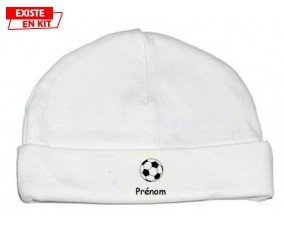 Ballon foot + prénom : Bonnet bébé