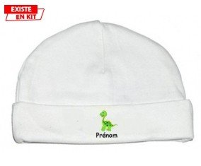 Dinosaure + prénom : Bonnet bébé