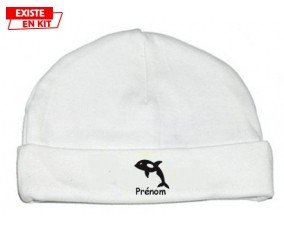 Orque + prénom : Bonnet bébé