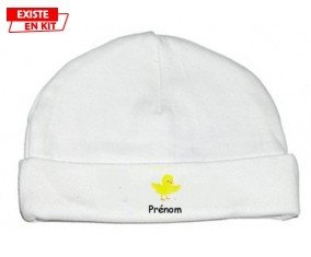 Poussin + prénom : Bonnet bébé