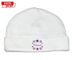 Étoile modèle (fille) + prénom : Bonnet bébé