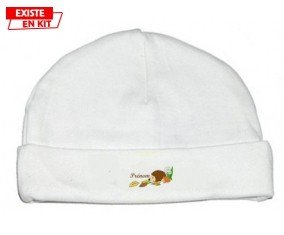 Hérisson + prénom : Bonnet bébé