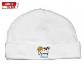 Voiture (garçon) + prénom: Bonnet bébé-su7.fr