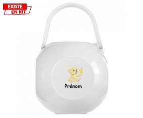 Ours papillon + prénom: Boîte à sucette-su7.fr
