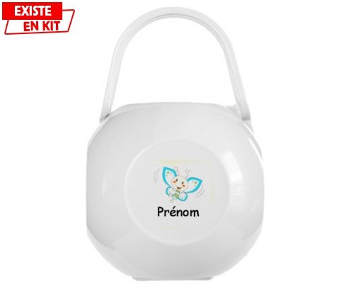 Papillon souriant (garçon) + prénom: Boîte à sucette-su7.fr