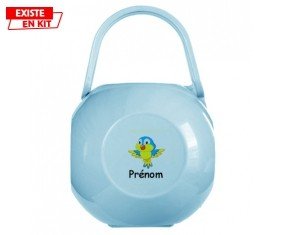 Oiseau bleu style1 + prénom: Boîte à sucette-su7.fr