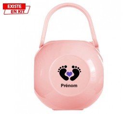 Pied cœur (garçon) + prénom: Boîte à sucette-su7.fr