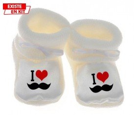 I love moustache style1: Chausson bébé-su7.fr