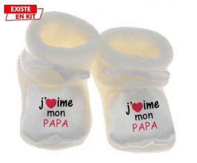 J'aime mon papa style1: Chausson bébé-su7.fr