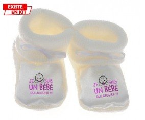 Je suis un bébé qui assure style1: Chausson bébé-su7.fr