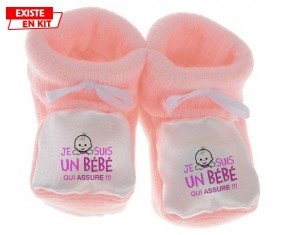 Je suis un bébé qui assure style1: Chausson bébé-su7.fr