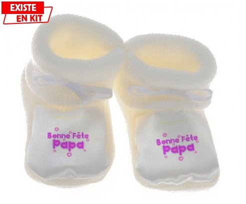 Chausson Bebe Personnalise Bonne Fete Papa Style2 Chausson Bebe Personnalise Bonne Fete Papa Style2