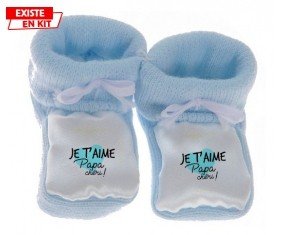 Je t'aime papa chéri style2: Chausson bébé-su7.fr