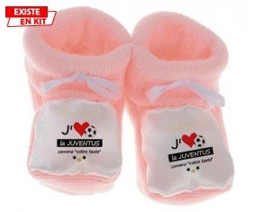 J'aime la juventus + prénom: Chausson bébé-su7.fr