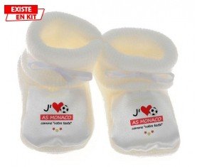 J'aime as monaco + prénom: Chausson bébé-su7.fr