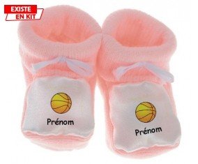 Ballon basket + prénom: Chausson bébé-su7.fr