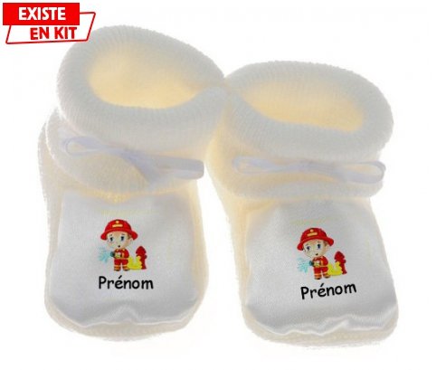 Chausson Bebe Personnalise Pompier Prenom Chausson Bebe Personnalise Pompier Prenom