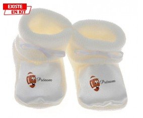 Rugby ballon + prénom: Chausson bébé-su7.fr