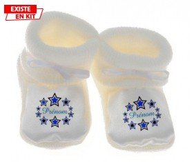 Étoile modèle (garçon) + prénom: Chausson bébé-su7.fr
