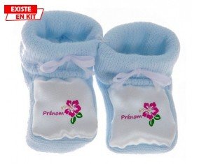 Fleur guadeloupe + prénom: Chausson bébé-su7.fr
