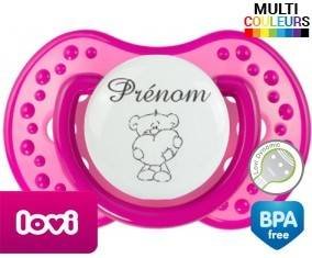 Ourson cœur + prénom: Sucette LOVI Dynamic-su7.fr