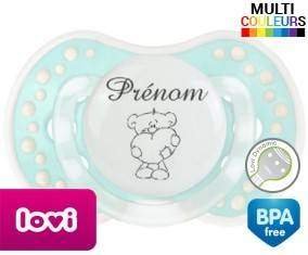 Ourson cœur + prénom: Sucette LOVI Dynamic-su7.fr