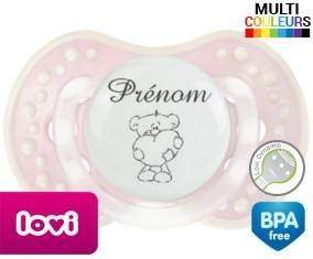 Ourson cœur + prénom: Sucette LOVI Dynamic-su7.fr