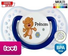 Ourson joyeux + prénom: Sucette LOVI Dynamic-su7.fr
