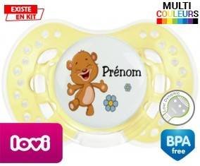Ourson joyeux + prénom: Sucette LOVI Dynamic-su7.fr