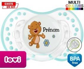 Ourson joyeux + prénom: Sucette LOVI Dynamic-su7.fr