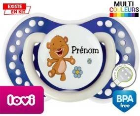 Ourson joyeux + prénom: Sucette LOVI Dynamic-su7.fr