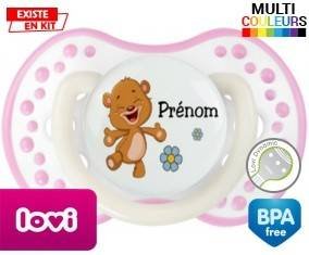 Ourson joyeux + prénom: Sucette LOVI Dynamic-su7.fr