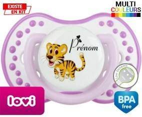 Lion style1 + prénom: Sucette LOVI Dynamic-su7.fr