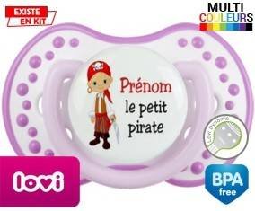 Petit pirate + prénom: Sucette LOVI Dynamic-su7.fr