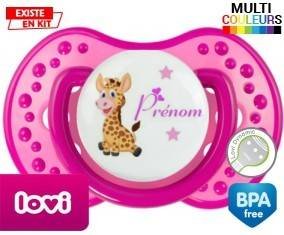 Girafe style1 + prénom: Sucette LOVI Dynamic-su7.fr