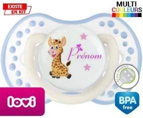 Girafe style1 + prénom: Sucette LOVI Dynamic-su7.fr