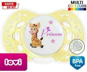 Girafe style1 + prénom: Sucette LOVI Dynamic-su7.fr