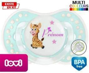 Girafe style1 + prénom: Sucette LOVI Dynamic-su7.fr