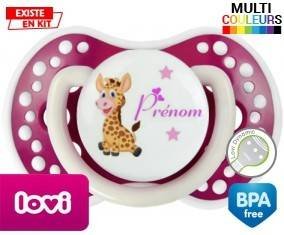 Girafe style1 + prénom: Sucette LOVI Dynamic-su7.fr