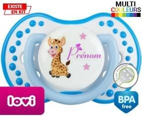 Girafe style1 + prénom: Sucette LOVI Dynamic-su7.fr
