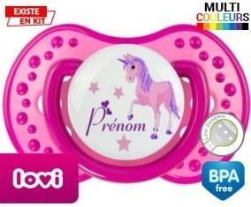 Licorne style1 + prénom: Sucette LOVI Dynamic-su7.fr