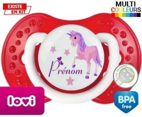 Licorne style1 + prénom: Sucette LOVI Dynamic-su7.fr