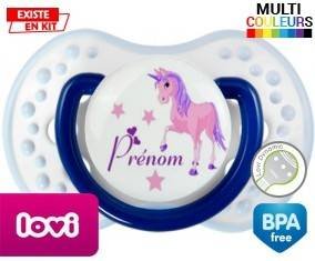 Licorne style1 + prénom: Sucette LOVI Dynamic-su7.fr