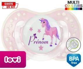 Licorne style1 + prénom: Sucette LOVI Dynamic-su7.fr