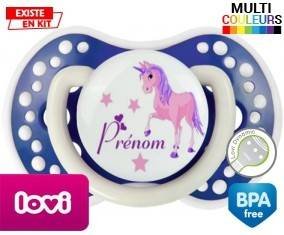 Licorne style1 + prénom: Sucette LOVI Dynamic-su7.fr