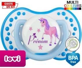 Licorne style1 + prénom: Sucette LOVI Dynamic-su7.fr